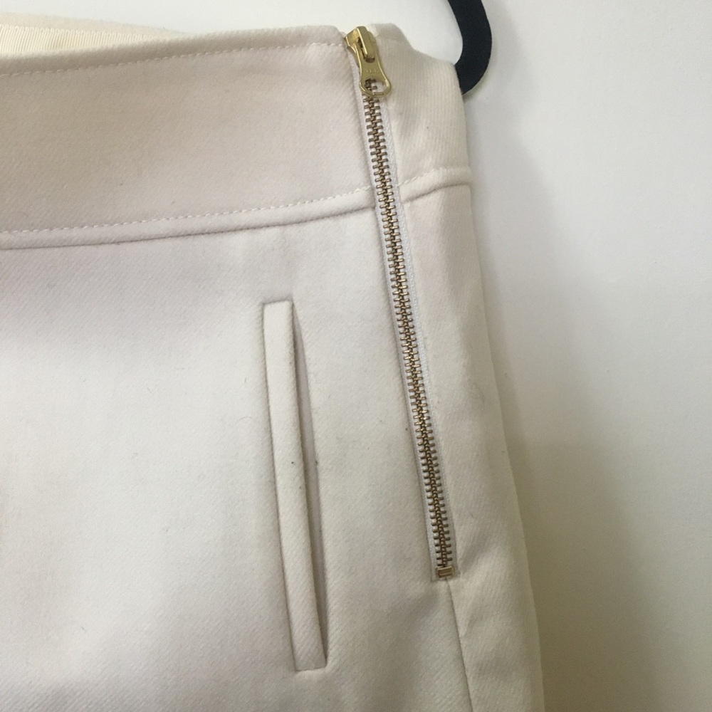 J Crew Cream 100% Wool Skirt - Picture 2 of 5